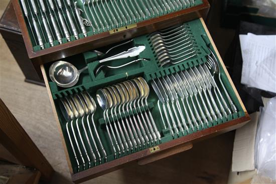 A 1950s canteen of silver Dubarry pattern cutlery for twelve by Cooper Brothers & Sons,